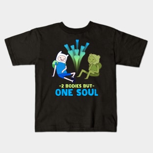 2 Bodies But One Soul - Finn And Fern Adventure Time Characters Kids T-Shirt